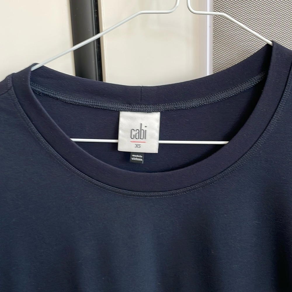 Navy and white cotton top. Short sleeved
